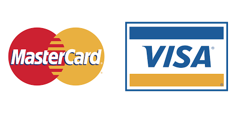 Two logos: Mastercard and Visa.
